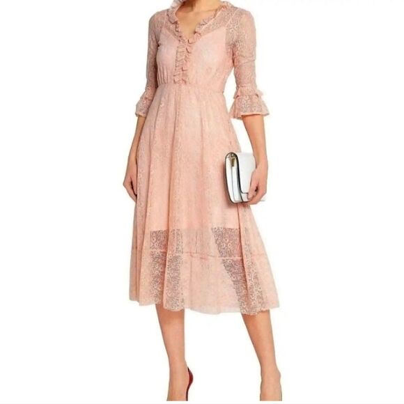 Maje pink lace dress size 1 - Picture 1 of 14